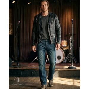 ROK‎ Rock & Republic Mens 36x30 Jeans Relaxed Fit Straight Leg Dark Wash Blue
